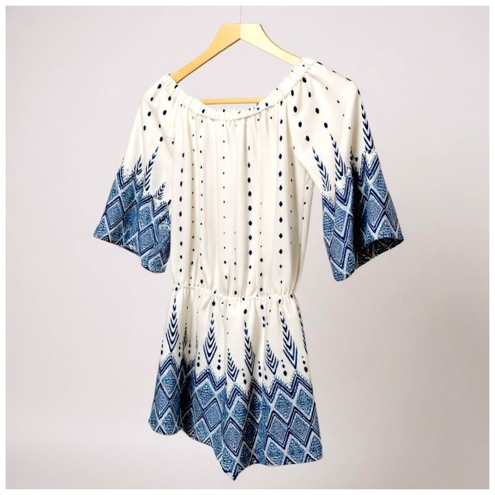 Collective Concepts Women’s 3/4 Sleeve Above-the-Knee Dress. Blue, White. XS - Picture 6 of 15
